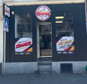 Devanture du snack Le Krak au 98 Avenue de Colmar à Mulhouse