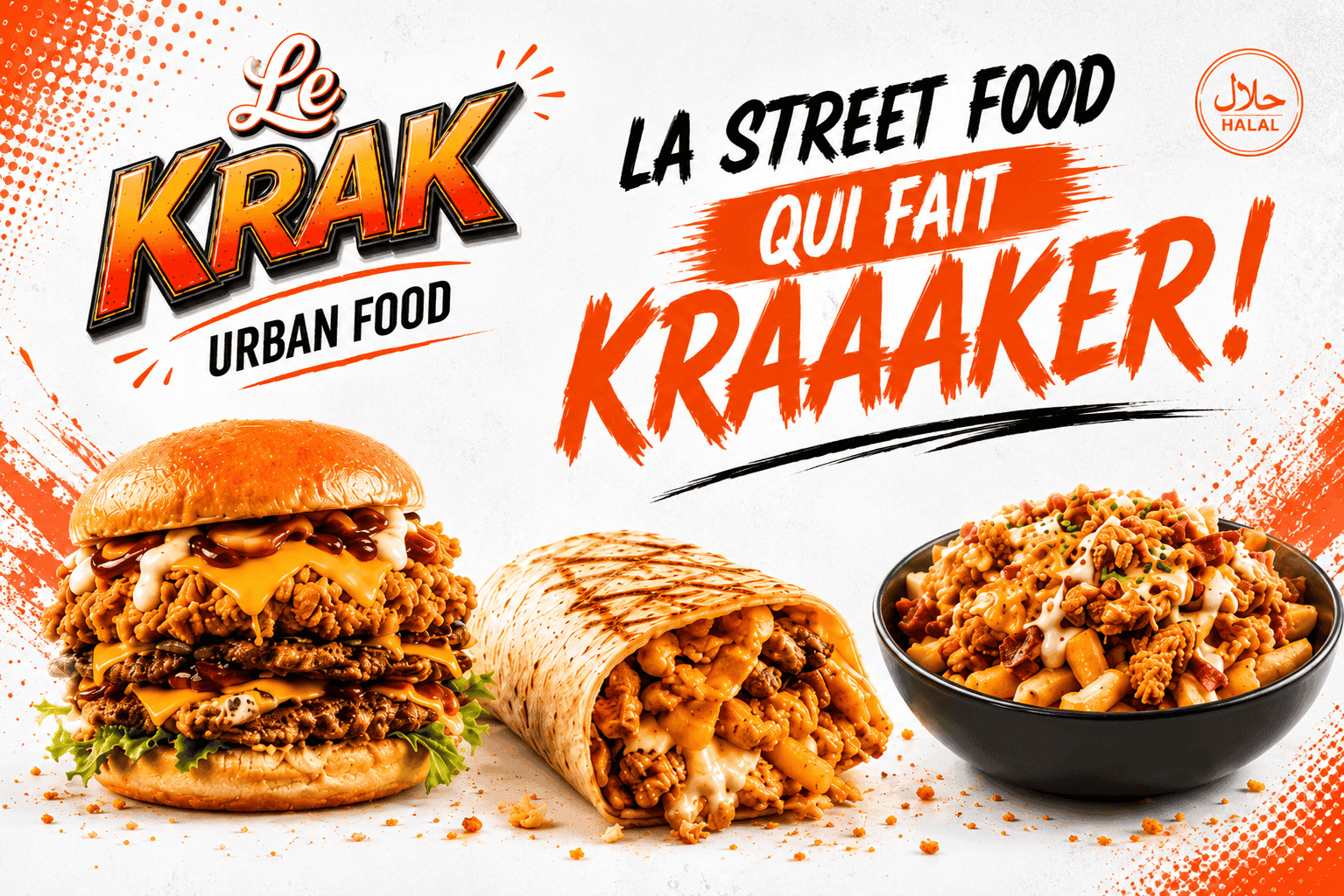 Le Krak, la street food halal qui fait kraaaker : burgers, tacos et loaded fries